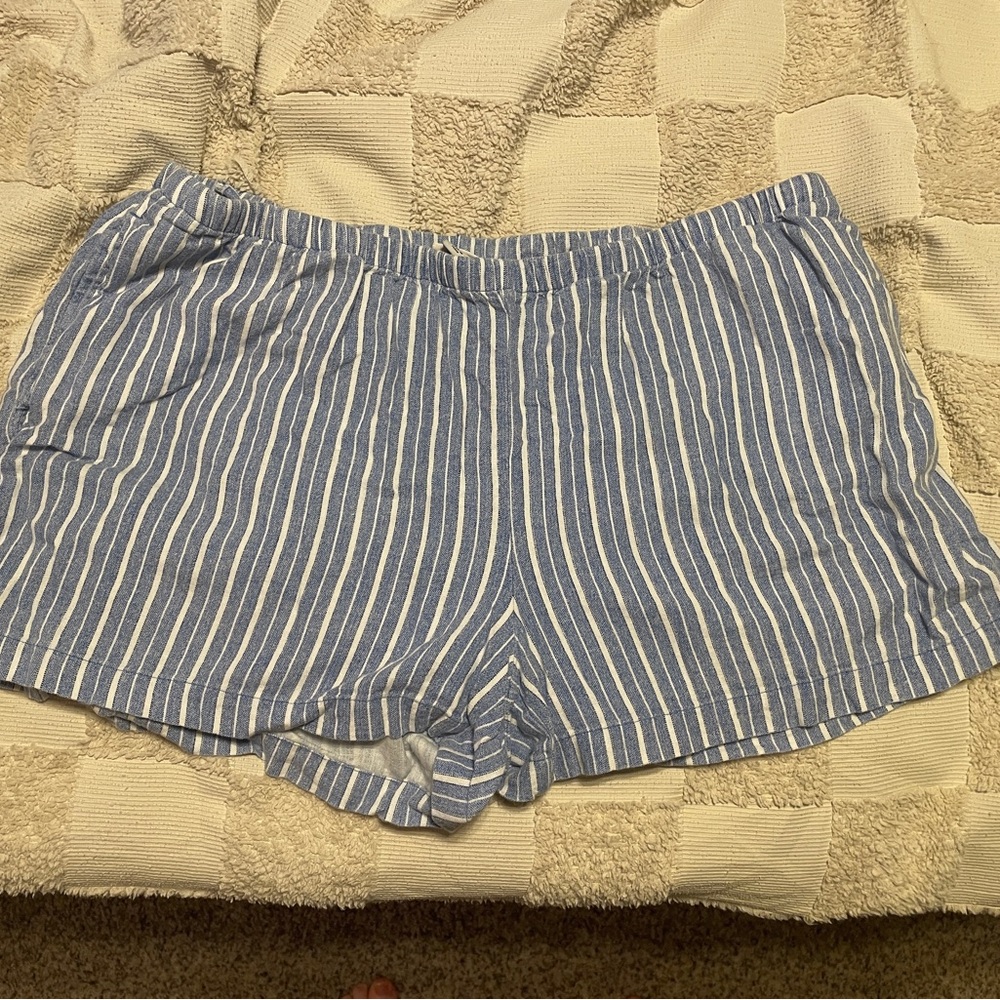 A New Day Blue Striped Women's Shorts